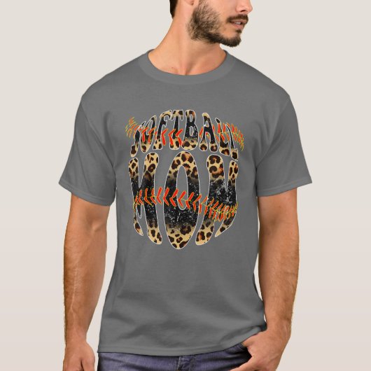 Leopard Softbal Speldag Moederdag Softbal Mo T-shirt (Voorkant)