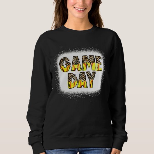 Leopard Softball Game Day Vibes Softball Ma Softb Trui (Voorkant)