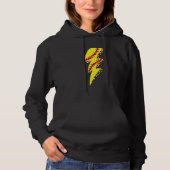 Leopard Softball Lightning Bolt Game Day Mama Moth Hoodie (Voorkant)