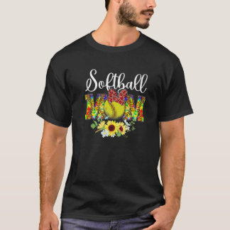 Leopard Softball Ma Tie Dye Softball Game Day Mot T-shirt
