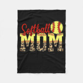 Leopard Softball Mam Game Day Moederdag 2022 Fleece Deken (Voorkant)
