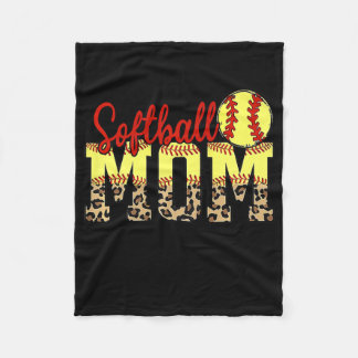 Leopard Softball Mam Game Day Moederdag 2022 Fleece Deken