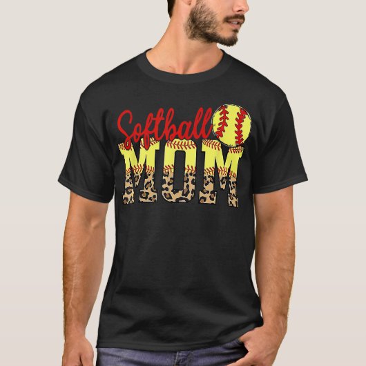 Leopard Softball Mam Game Day Moederdag 2022 Gi T-shirt (Voorkant)