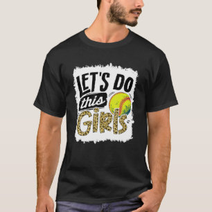 Leopard Softball mama Girls Softball T-shirt