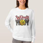 Leopard Softball Mom Softball Game Day Vibes Mothe T-shirt (Voorkant)