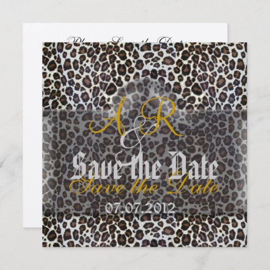 Leopard sparen de Datum Save The Date (Voorkant / Achterkant)