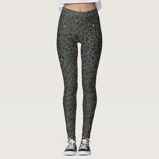 Leopard Sparkle (donker) Leggings (Voorkant)