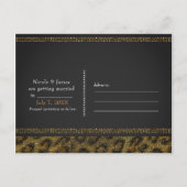 Leopard Sparkle Sequins Glam Chic Bewaar de datum Aankondigingskaart (Achterkant)