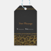 Leopard Sparkle Sequins Glam Chic Elegant Modern Cadeaulabel (Voorkant)