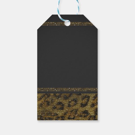 Leopard Sparkle Sequins Glam Chic Elegant Modern Cadeaulabel (Achterkant)