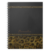 Leopard Sparkle Sequins Glam Chic Modern Cheetah Notitieboek (Voorkant)