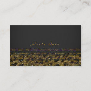Leopard Sparkle Sequins Glam Chic Modern Elegant Visitekaartje