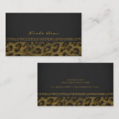 Leopard Sparkle Sequins Glam Chic Modern Elegant Visitekaartje (Voorkant / Achterkant)