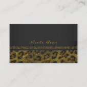 Leopard Sparkle Sequins Glam Chic Modern Elegant Visitekaartje (Voorkant)