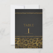 Leopard Sparkle Sequins Glam Chic Table Numbers Kaart (Voorkant)
