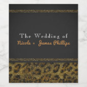 Leopard Sparkle Sequins Glam Chique wijnlabels Wijn Etiket (Enkel label)