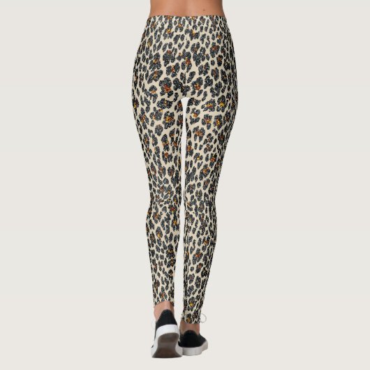 Leopard Sparkle (tan) Leggings (Achterkant)