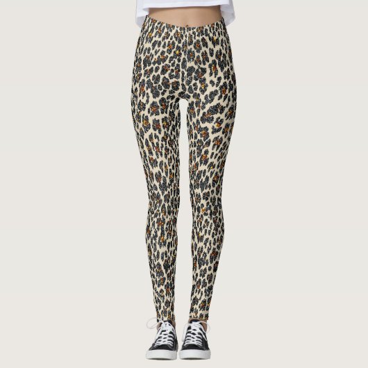 Leopard Sparkle (tan) Leggings (Voorkant)