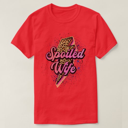 Leopard Spoiled Wife Lightning Bolt Western Countr T-shirt (Design voorkant)