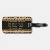 Leopard Spot Adres Gepersonaliseerd Bagagelabel (Achterkant horizontaal)