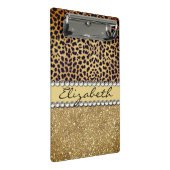 Leopard Spot Gold Glitter Rhinestone Fancy Mini Klembord (Schuin)
