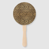 Leopard Spot Gold Glitter Rhinestone Handwaaier (Achterkant)