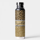 Leopard Spot Gold Glitter Rhinestone Waterfles (Links)