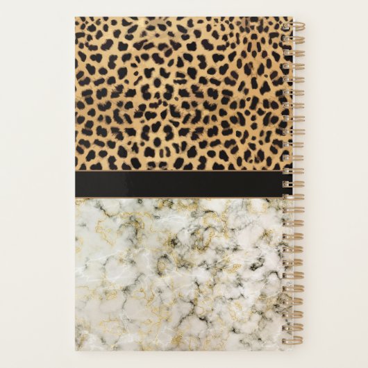 Leopard Spot Marble Monogram Naam Planner (Achterkant)