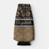 Leopard Spot Paw Prins Rhinestone FOTO PRINT Flesjeskoeler (Voorkant)