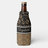 Leopard Spot Paw Prins Rhinestone FOTO PRINT Flesjeskoeler (Fles Voorkant)