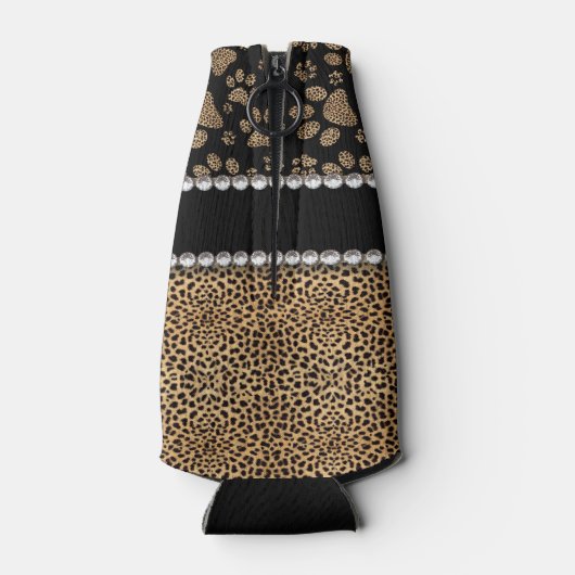 Leopard Spot Paw Prins Rhinestone FOTO PRINT Flesjeskoeler (Achterkant)