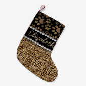 Leopard Spot Paw Prins Rhinestone FOTO PRINT Kleine Kerstsok (Voorkant (Hangend))
