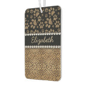 Leopard Spot Paw Prins Rhinestone FOTO PRINT Luchtverfrisser (Links)