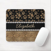 Leopard Spot Paw Prins Rhinestone FOTO PRINT Muismat (Met muis)