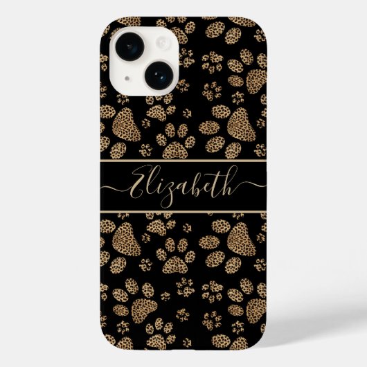 Leopard Spot Paw-printers op maat Case-Mate iPhone Case (Achterkant)