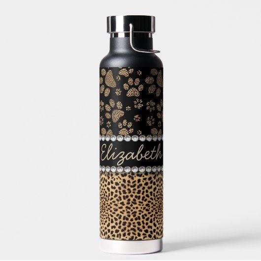 Leopard Spot Paw Prints Rhinestone Waterfles (Links)