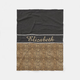 Leopard Spot Rhinestone Diamonds - Gepersonaliseer Fleece Deken
