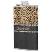 Leopard Spot Rhinestone Diamonds - Gepersonaliseer Heupfles (Links)