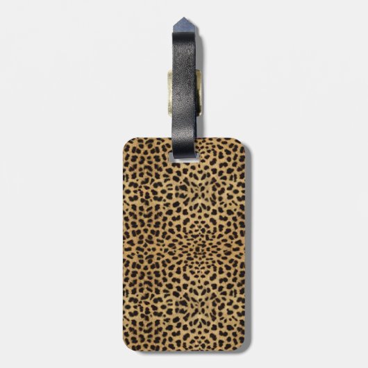 Leopard Spot Rhinestone Diamonds Monogram PHOTO Bagagelabel (Achterkant verticaal)