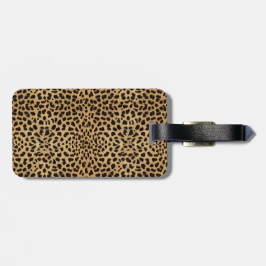 Leopard Spot Rhinestone Diamonds Monogram PHOTO Bagagelabel (Achterkant horizontaal)