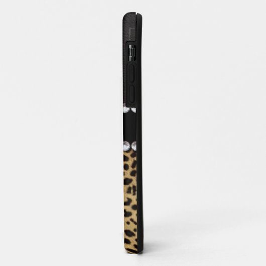 Leopard Spot Rhinestone Diamonds Monogram PHOTO Case-Mate iPhone Case (Achterkant/links)