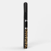 Leopard Spot Rhinestone Diamonds Monogram PHOTO Case-Mate iPhone Case (Achterkant/rechts)