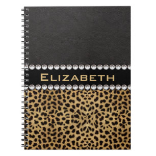 Leopard Spot Rhinestone Diamonds Monogram PHOTO Notitieboek