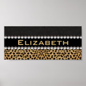 Leopard Spot Rhinestone Diamonds Monogram PHOTO Poster (Voorkant)