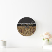 Leopard Spot Rhinestone Diamonds Monogram PHOTO Ronde Klok (Huis)
