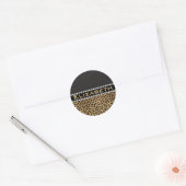 Leopard Spot Rhinestone Diamonds Monogram PHOTO Ronde Sticker (Envelop)
