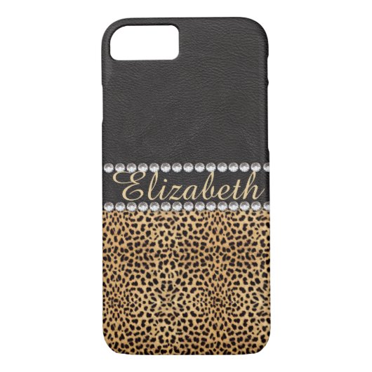 Leopard Spot Rhinestone Diamonds personaliseren Case-Mate iPhone Case (Achterkant)