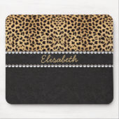 Leopard Spot Rhinestone Diamonds personaliseren Muismat (Voorkant)