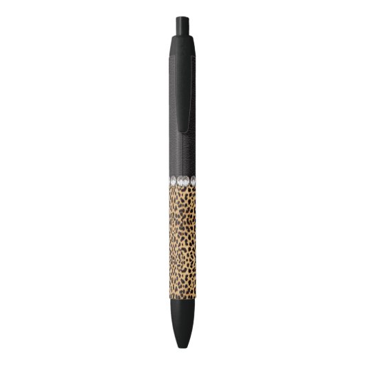 Leopard Spot Rhinestone Diamonds Zwarte Inkt Pen (Achterkant (Verticaal))