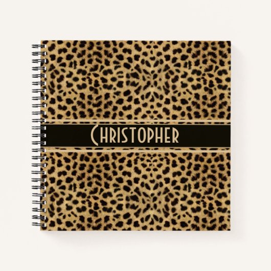 Leopard Spot Skin Print personaliseren Notitieboek (Voorkant)
